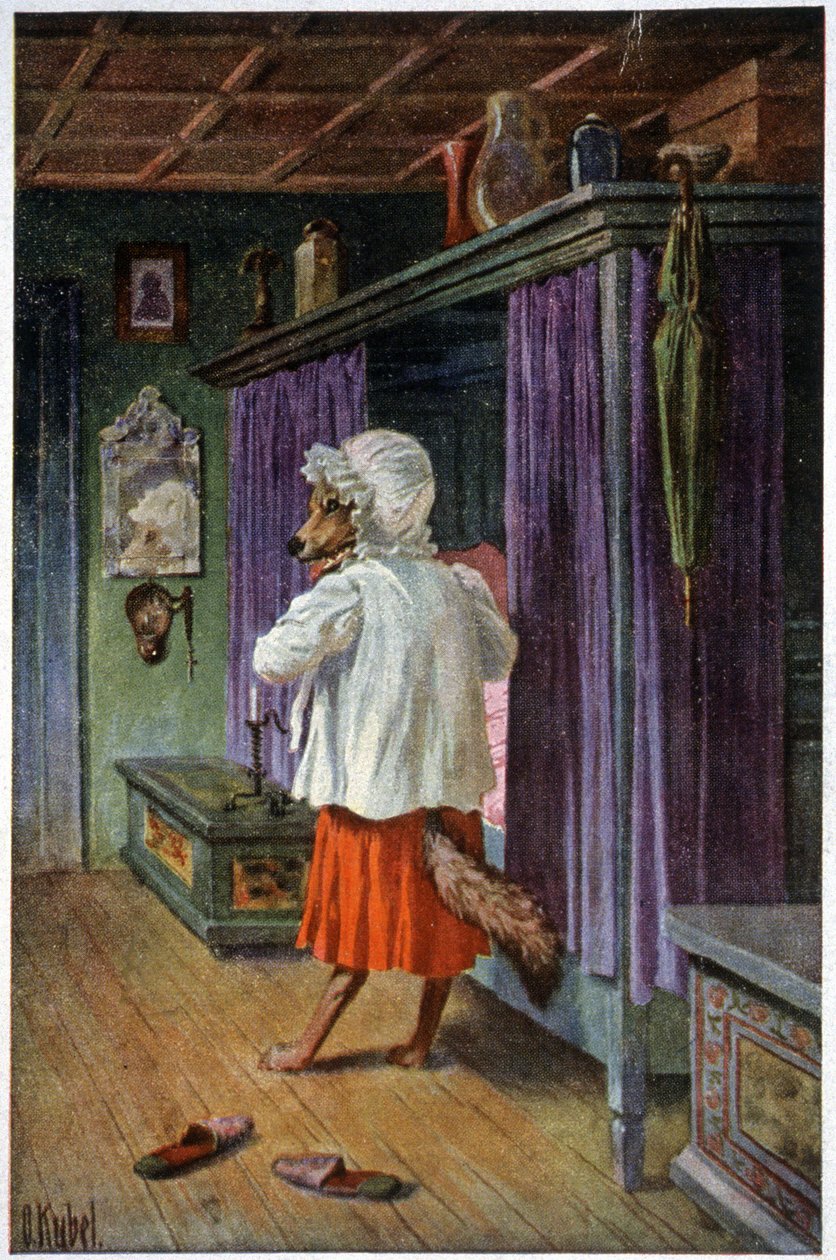 الذئب يخرج في الأم الكبرى ، حوالي عام 1910 (بطاقة بريدية) بواسطة أوتو كوبيل
