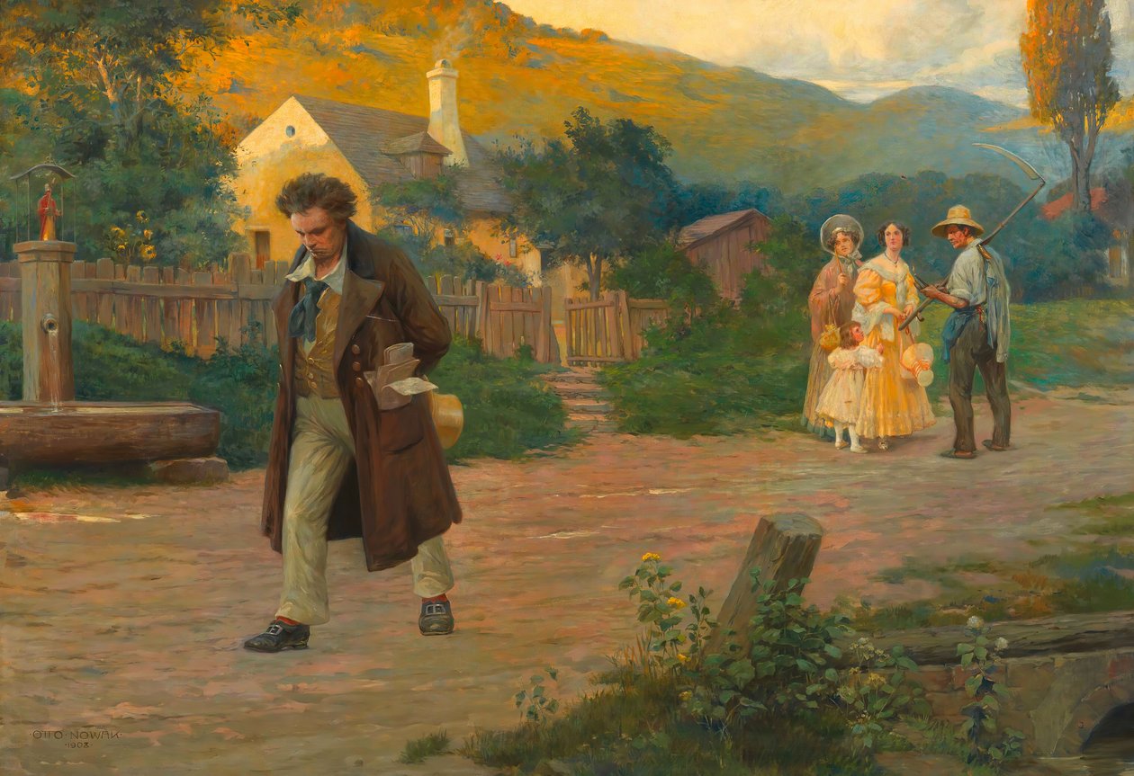 السيد الوحيد بيتهوفن في نزهة بالقرب من فيينا ، 1908. بواسطة أوتو روبرت نواك