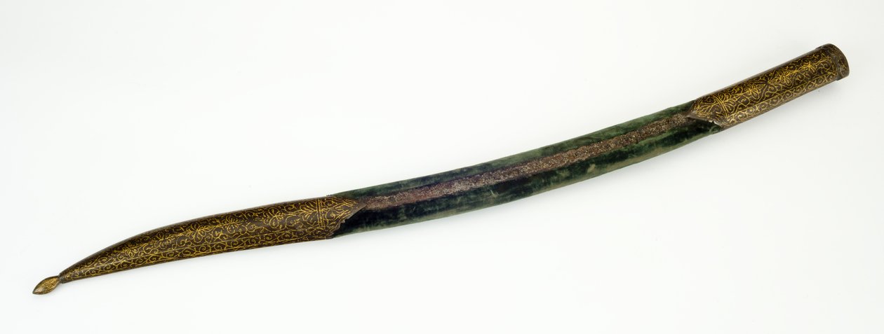 Scabbard for a Yataghan (حديد مع ترصيع كفتغاري ذهبي ، خشب ومخمل) بواسطة المدرسة العثمانية