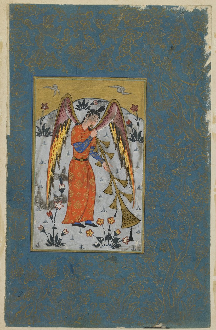 الملاك Israfil ، c.1580-90 بواسطة المدرسة العثمانية