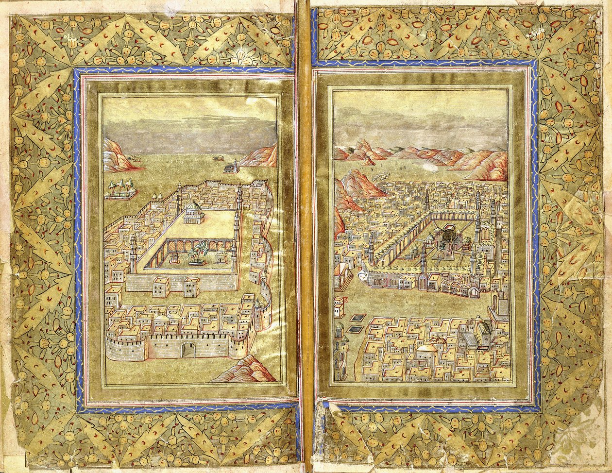 مناظر لمكة والمدينة ، ج 1794-5 بواسطة المدرسة العثمانية