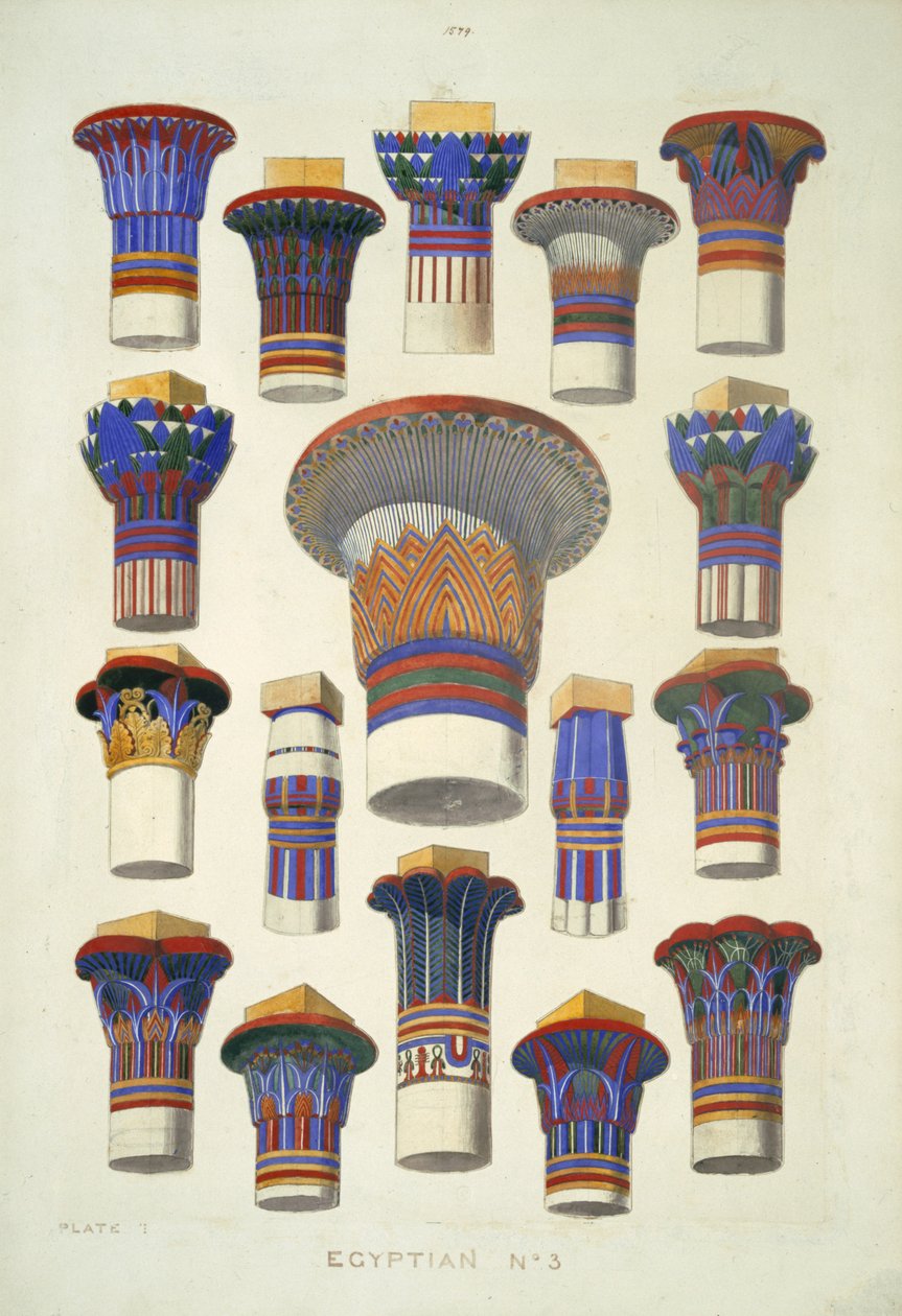 مصري رقم 3 ، من "قواعد الزخرفة" لأوين جونز (1809-68) بواسطة أوين جونز