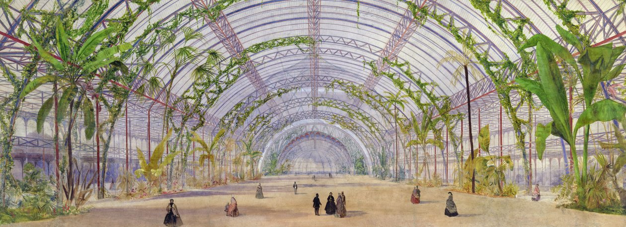 التصميم الداخلي لقصر كريستالي في Parc de Saint-Cloud ، c.1860-62 (قلم تلوين وقلم رصاص ومرحاض على ورق) بواسطة أوين جونز
