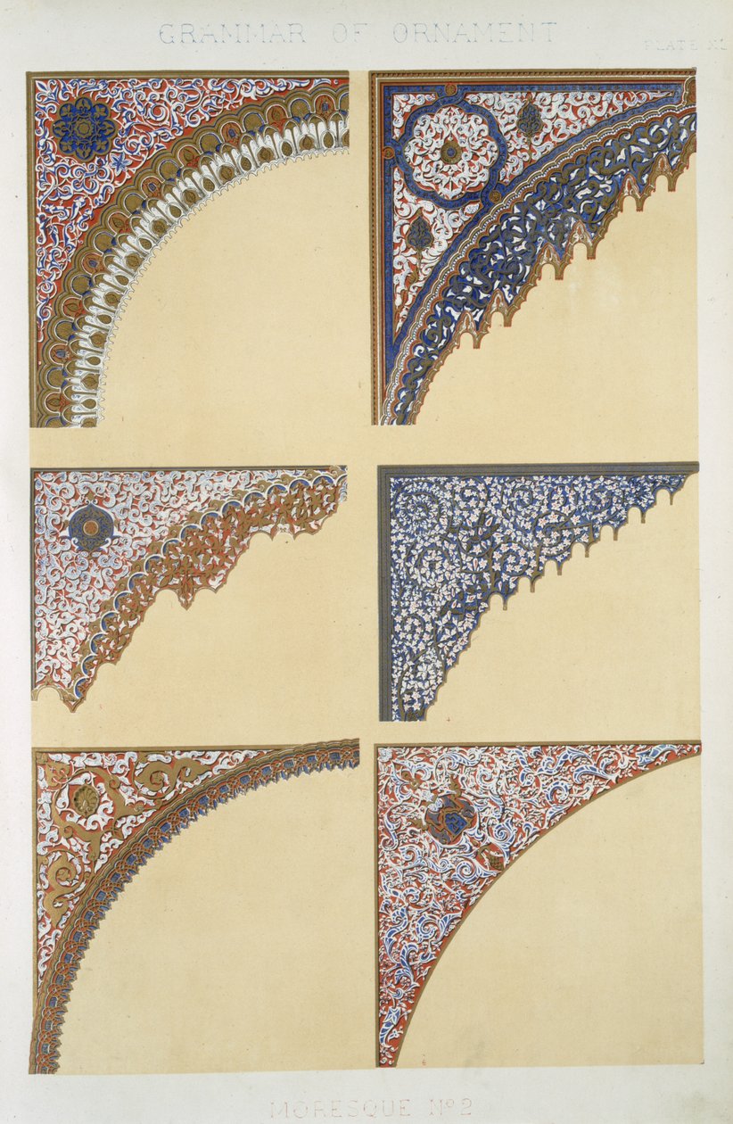 Moresque No 2، Plate XI، from "The Ornament of Grammar" لأوين جونز بواسطة أوين جونز