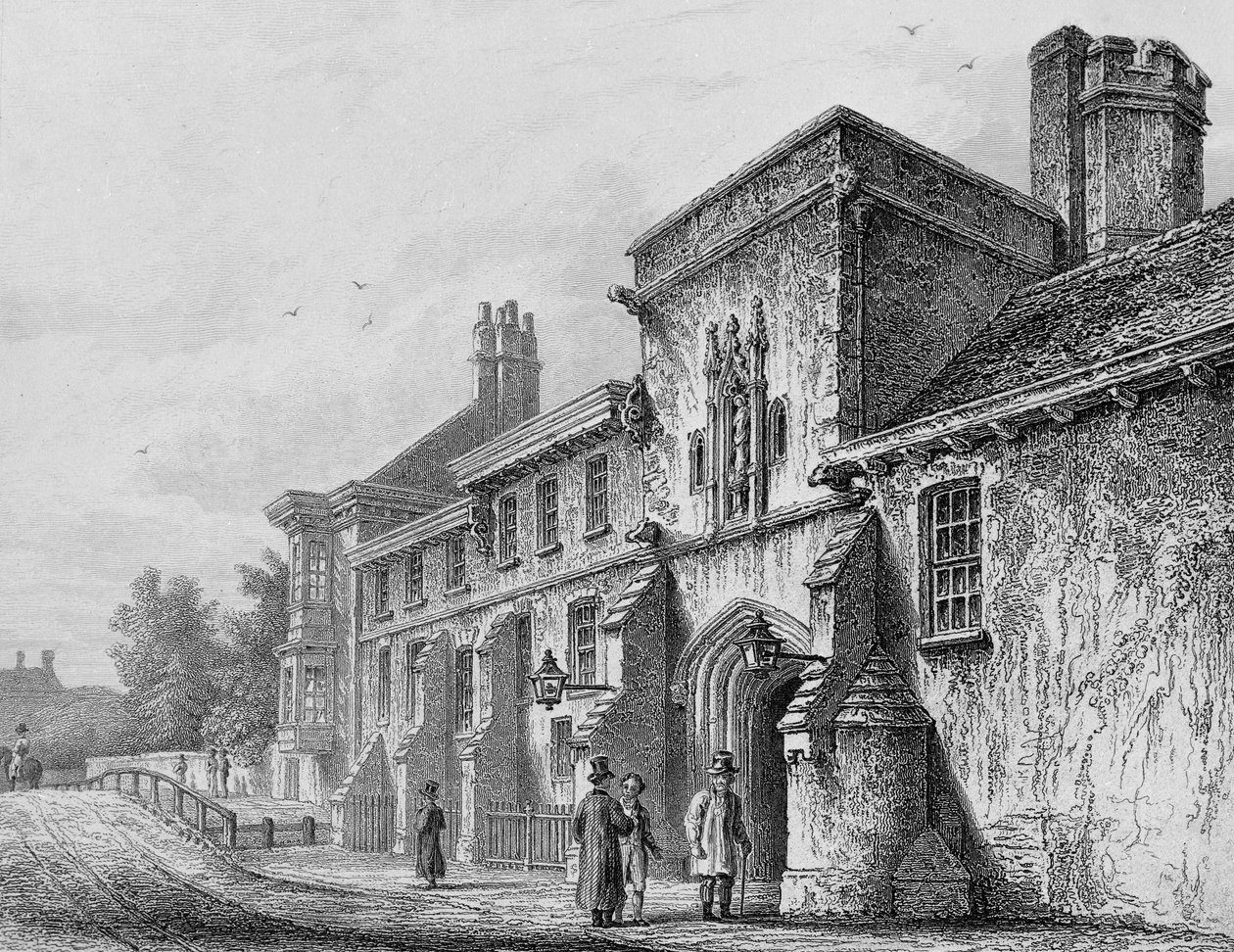 بوابة الكلية و Wardens Lodge Winchester ، c.1830 بواسطة أوين براون كارتر