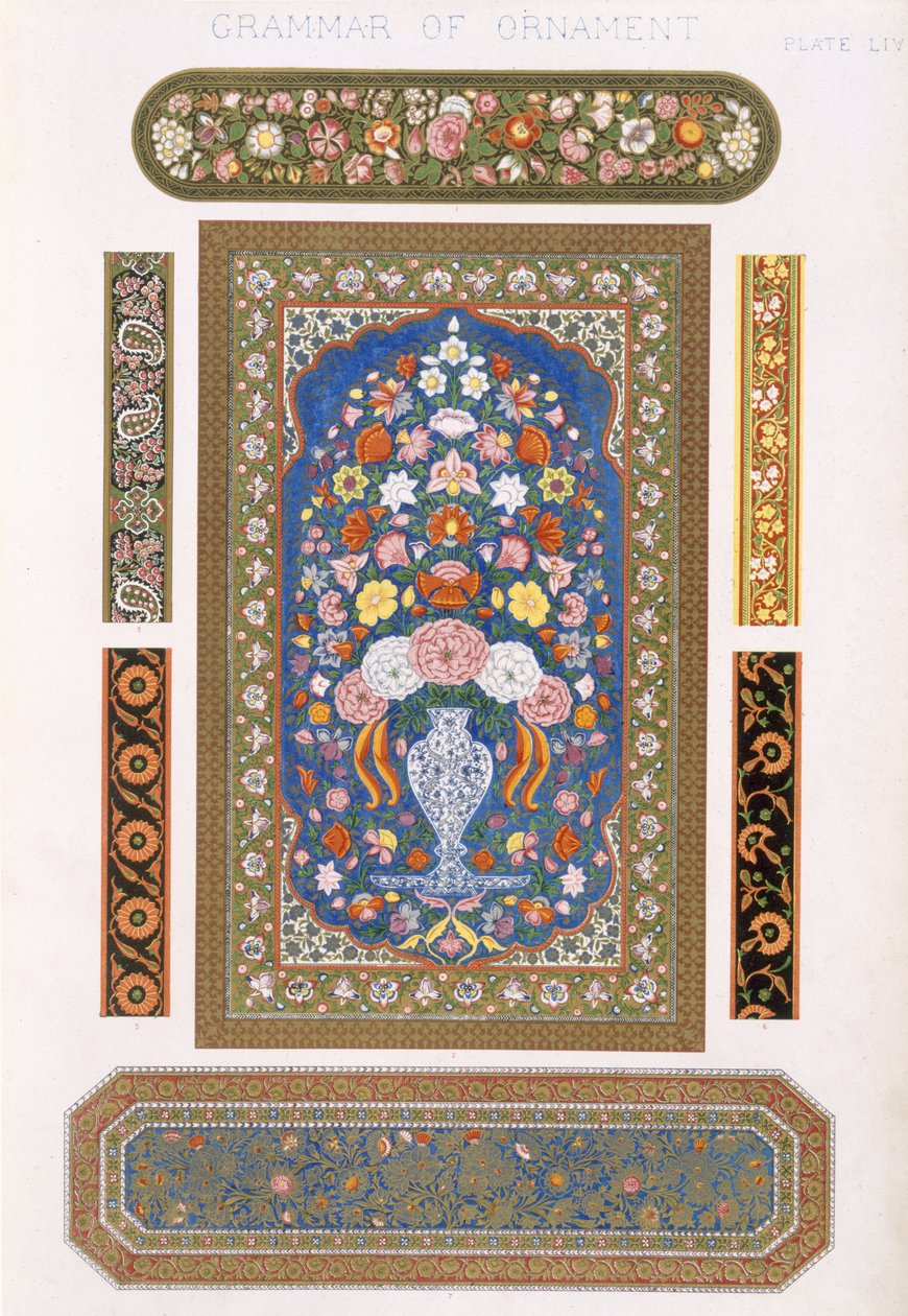 هندي ، اللوحة الرابعة ، من "قواعد الزخرفة" تأليف أوين جونز (1809-1868) بواسطة أوين جونز