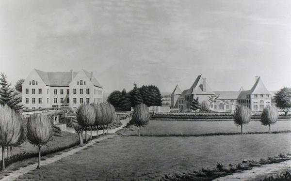 منظر لطاحنتين من أنجكورت ، أسس في عام 1812 من قبل البارون نيوفليز (مرحاض على ورق) بواسطة P. Dujardin