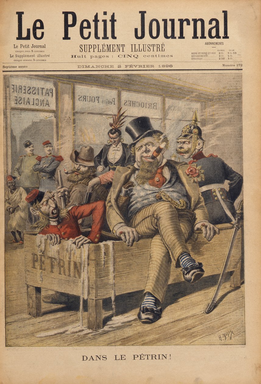 في فوضى! ، رسم توضيحي من لو بيتيت جورنال ، منقوش بواسطة هنري ماير (1844-91) 2 فبراير 1896 بواسطة PHGV ميشيل