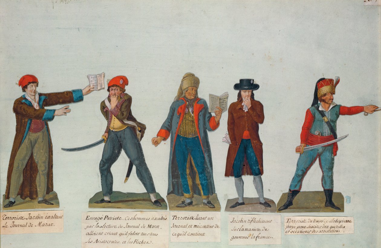 اليعاقبة والإرهابيون في فترة حكم الإرهاب (1793-4) خلال الثورة الفرنسية (الغواش) بواسطة القراء PA و JB