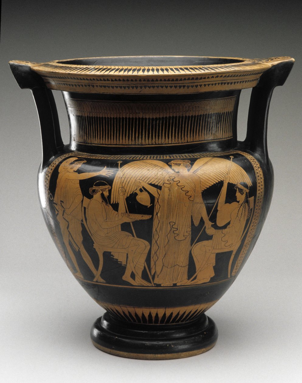عمود الشكل الأحمر Krater مع مشهد زيوس وهيرا ، 480-460 قبل الميلاد (الطين) بواسطة الرسام سيريسكوس