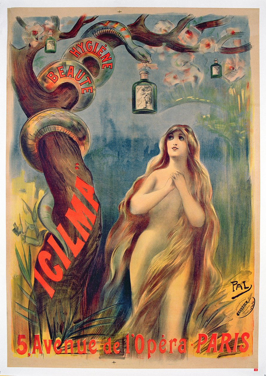 إعلان ملصق "Icilma، 5، avenue de l&39;Opera، Paris"، 1895 بواسطة صديق