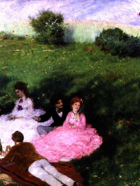 نزهة في مايو (التفاصيل) ، 1873 بواسطة بال Szinyei ميرس