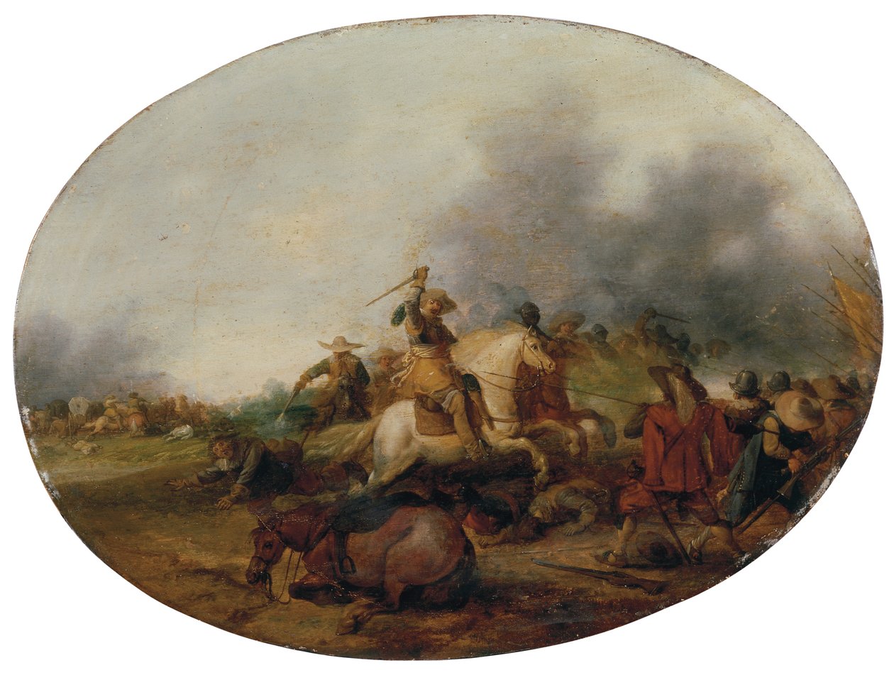 مناوشة سلاح الفرسان مع الحصان الساقط ، 1637 بواسطة Palamedes Palamedesz