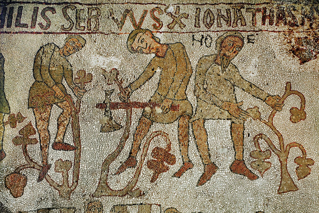 أبناء نوح يزرعون الكروم. فسيفساء (فسيفساء) بواسطة 