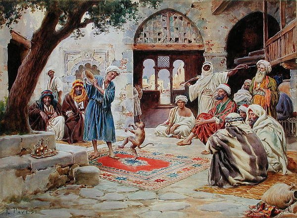 القرد المؤدي (ألوان مائية عليها آثار قلم رصاص على ورق) بواسطة باولينو بافسي