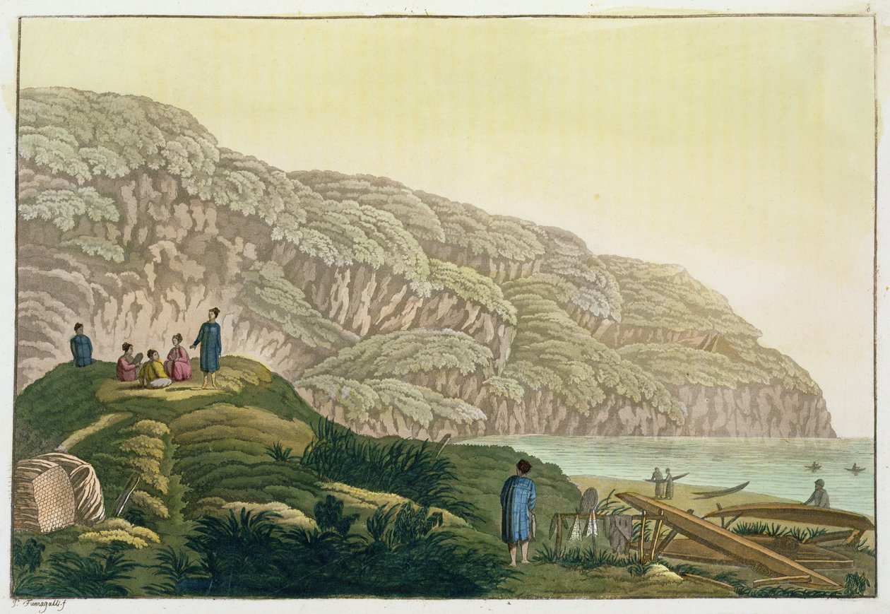 الكابتن كوك (1728-79) في ألاسكا خلال رحلته (نقش الألوان) بواسطة باولو فوماجالي