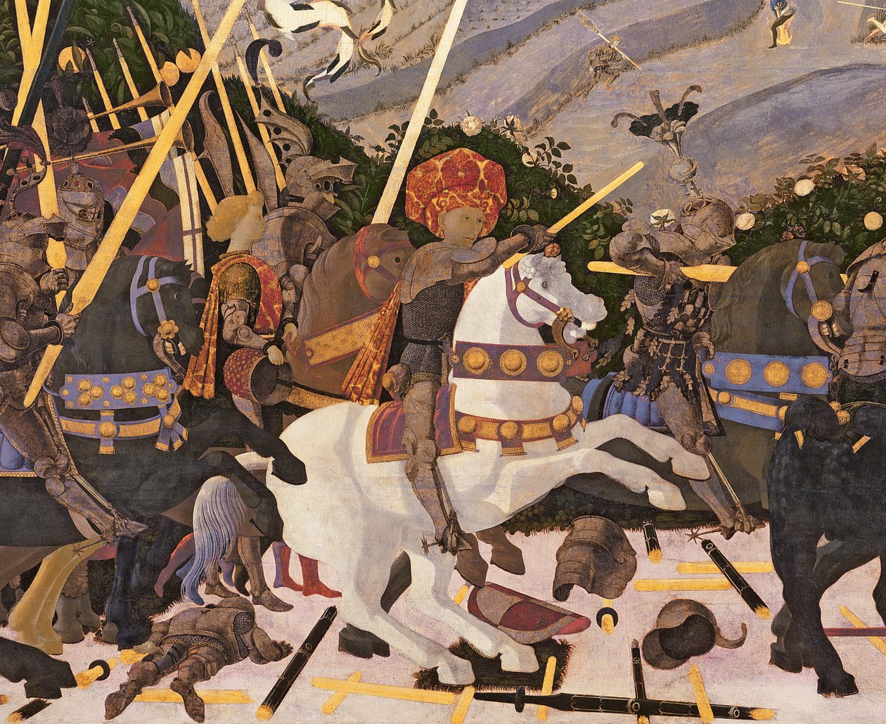 معركة سان رومانو ، 1450-60 درجة حرارة على تفاصيل لوحة 30690 بواسطة باولو أوشيلو