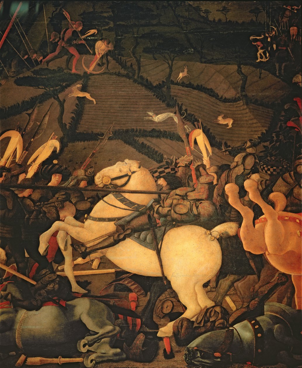 معركة سان رومانو عام 1432 ، c.1456 (درجة الحرارة على اللوحة) (انظر أيضًا 162335 und 31574) بواسطة باولو أوشيلو