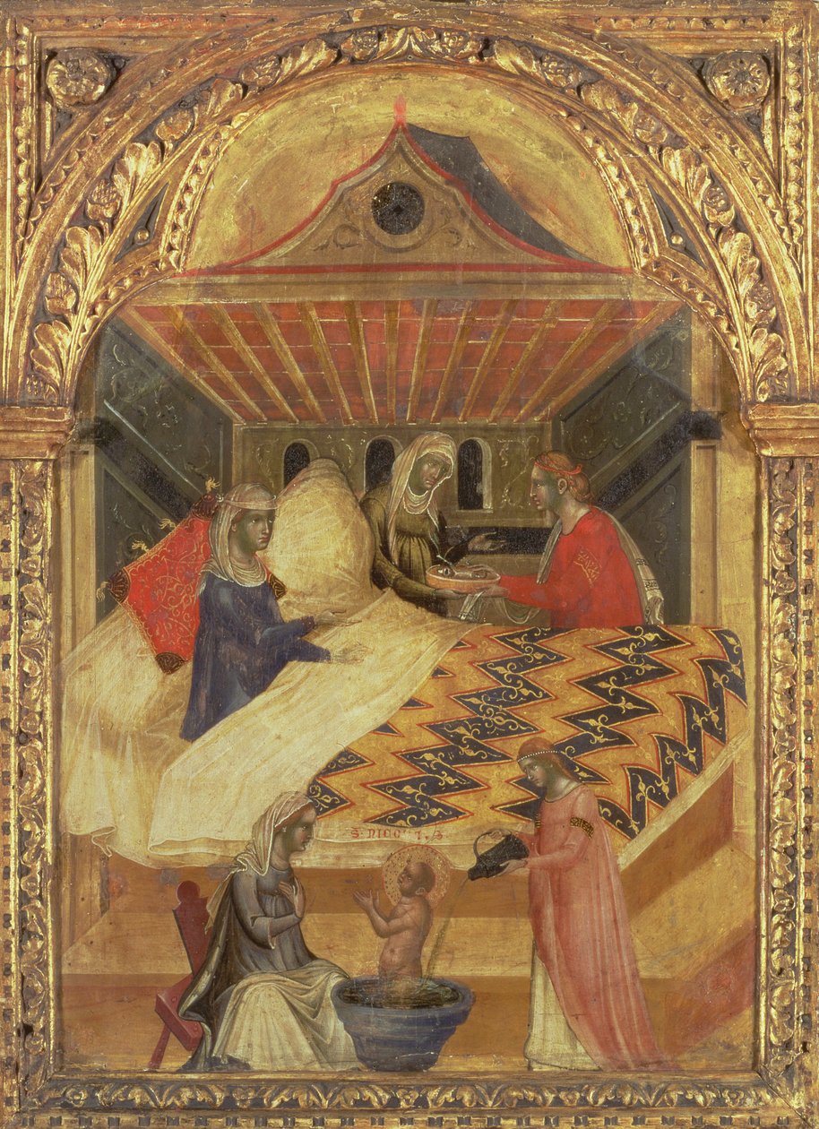 ولادة القديس نيكولاس ، c.1345 (درجة الحرارة على اللوحة) بواسطة باولو فينيزيانو