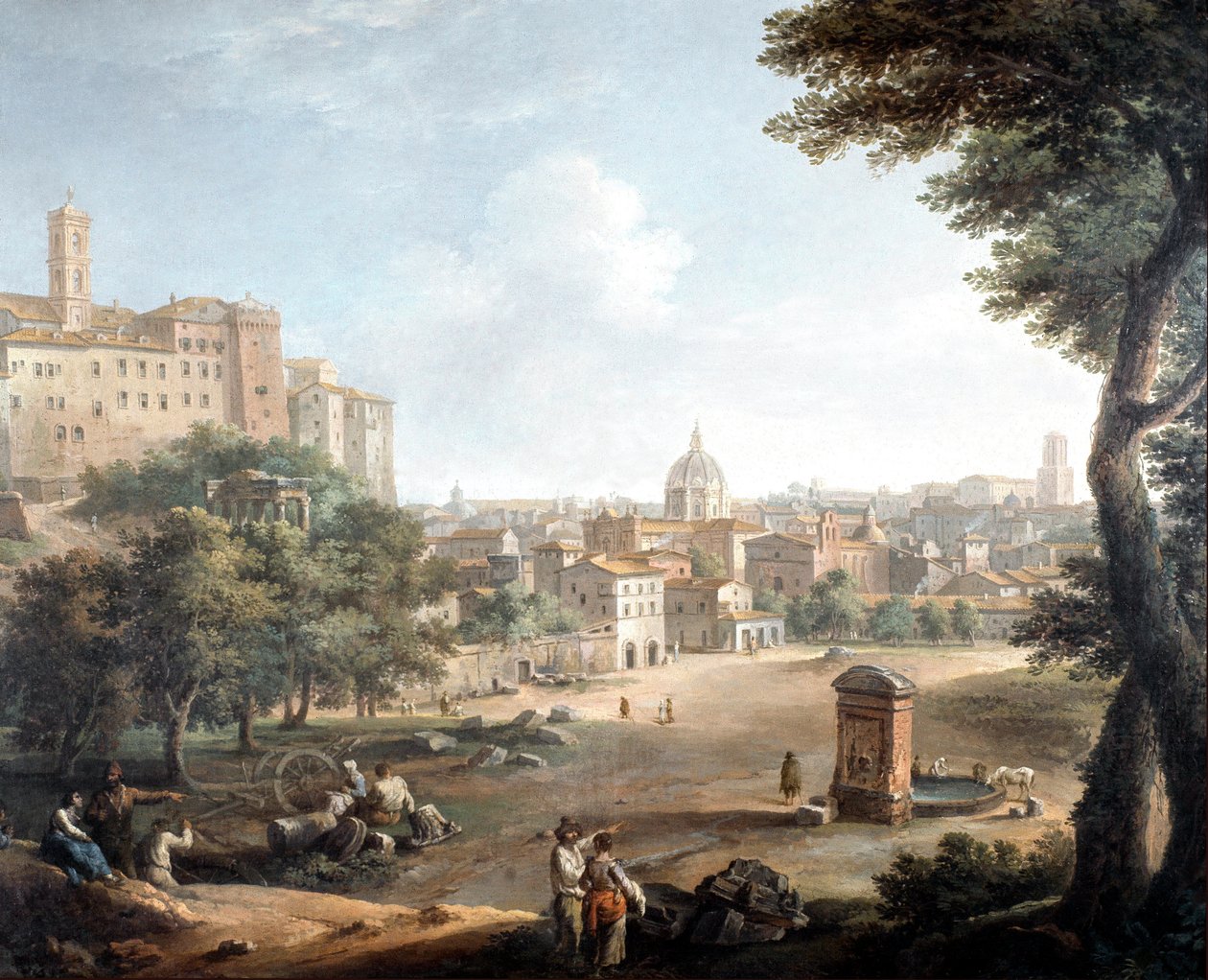 View over Campo Vaccino in Rome (painting بواسطة باولو مونالدي