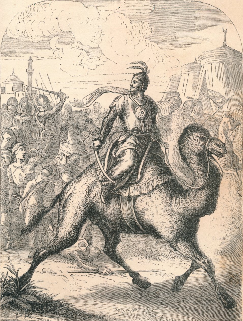 صلاح الدين الهروب على جراد سريع ، 1869 بواسطة باولو بريولو