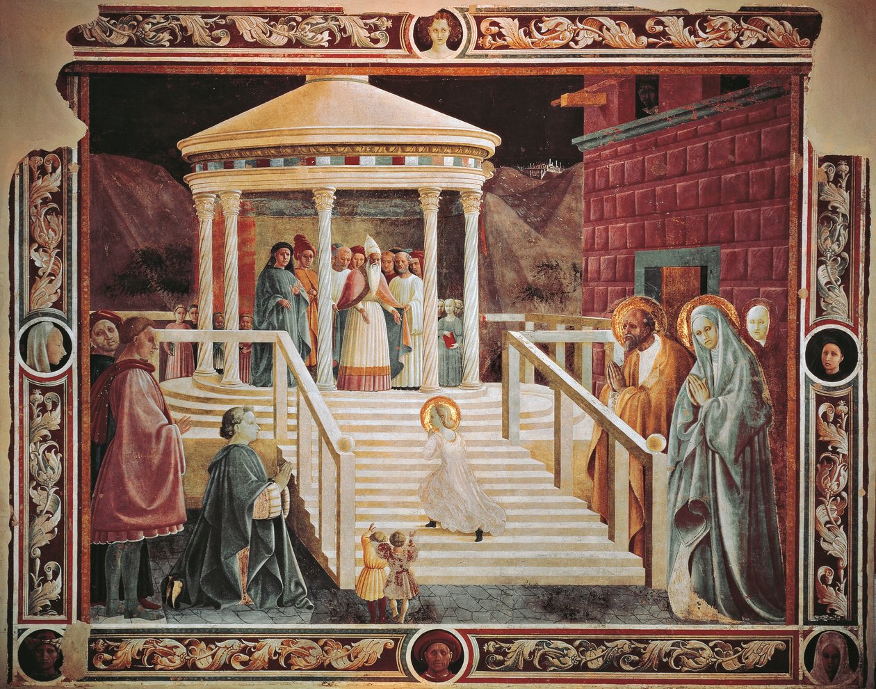 تقديم مريم في المعبد ، بواسطة باولو أوشيلو (1397-1475) ، كاتدرائية براتو بواسطة باولو أوشيلو