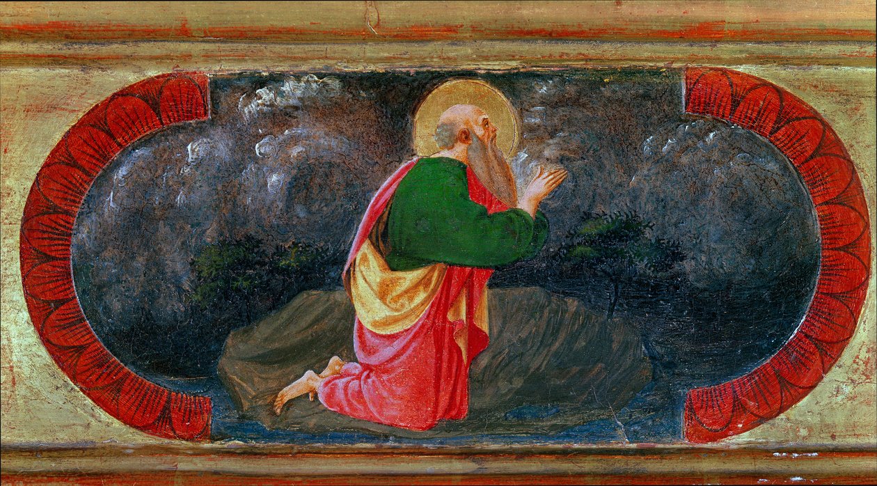 Saint John a Patmos. Painting by Paolo di Dono dit Paolo Uccello (1397-1475) بواسطة باولو أوشيلو