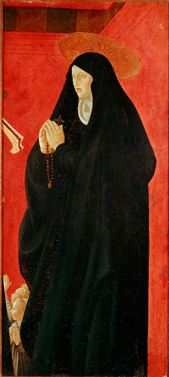 سانت موناكا (مونيك؟) التفاصيل. Detrempe على الخشب بواسطة Paolo Uccello (Paolo di Dono) (1397-1475) 1440-1445 Dim.79x35 سم فلورنسا ، مجموعة كونتيني بوناكوسي بواسطة باولو أوشيلو