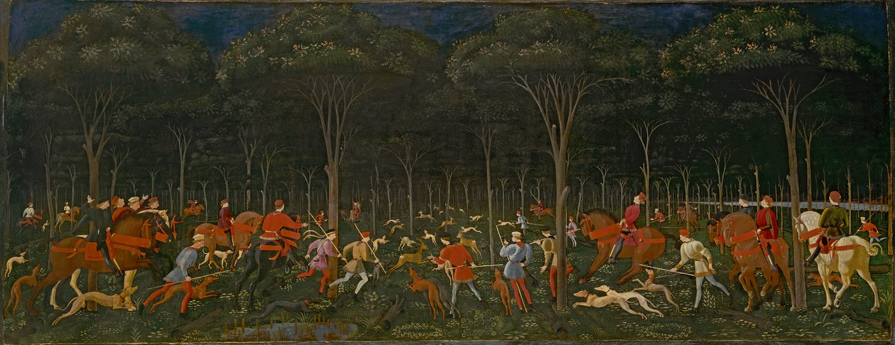 الصيد في الغابة ، c.1465-70 بواسطة باولو أوشيلو