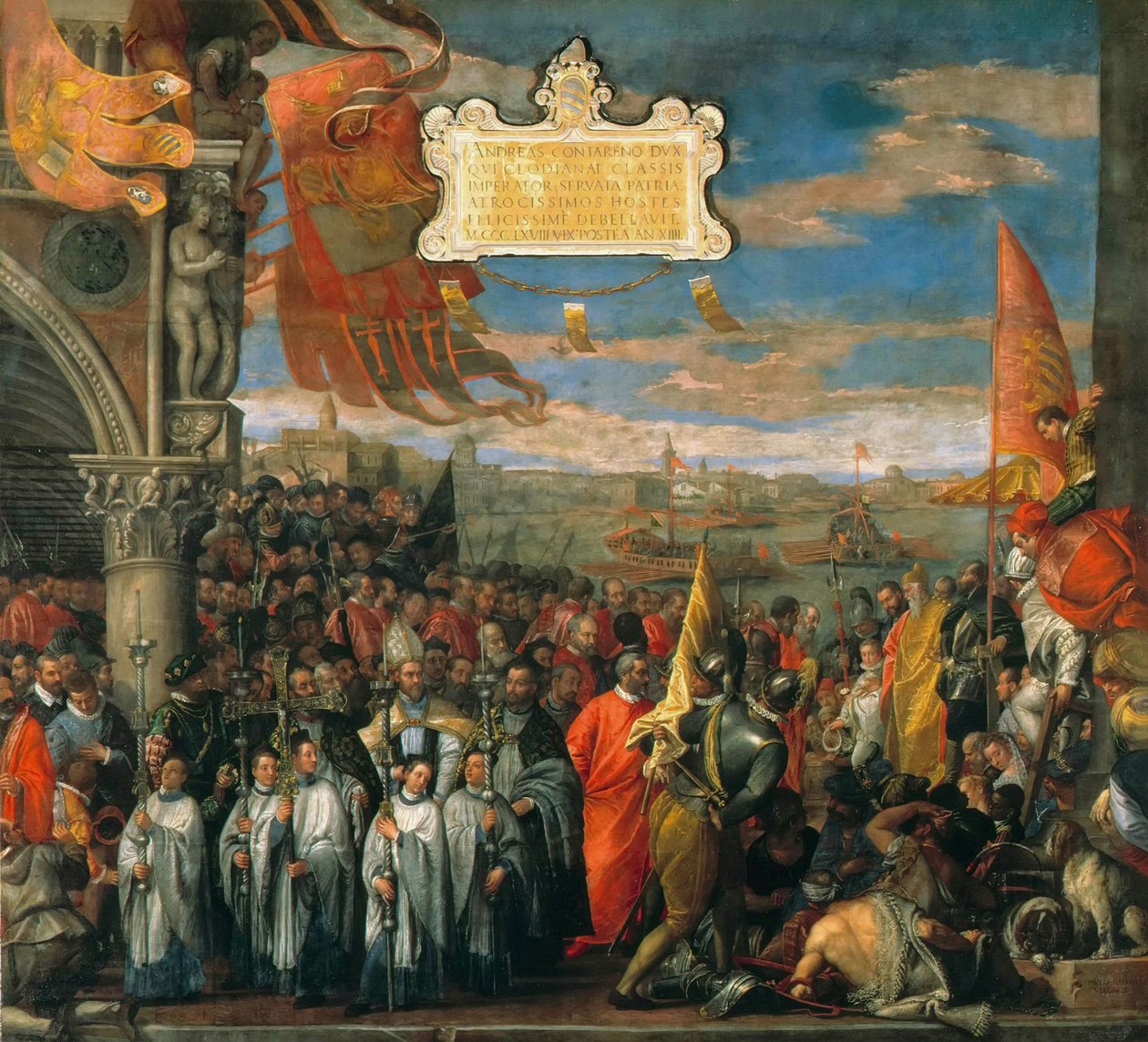 العودة المنتصرة لدوجي أندريا كونتاريني بعد الانتصار في كيودجا ، 1580. بواسطة باولو فيرونيز