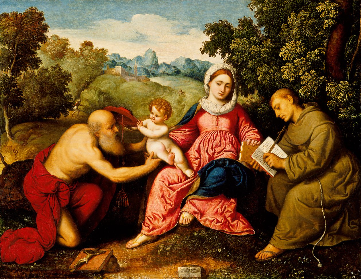 مادونا والطفل مع القديسين جيروم وفرانسيس ، c.1525 بواسطة باريس بوردون