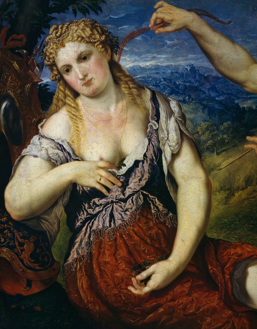 Venus, detail from Venus, Flora, Mars and Cupid (Allegory) بواسطة باريس بوردون
