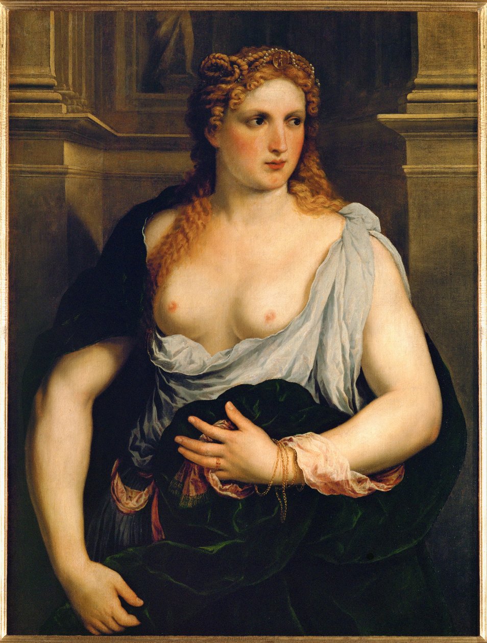 امرأة في معطف أخضر (لوحة على قماش) بواسطة باريس بوردون