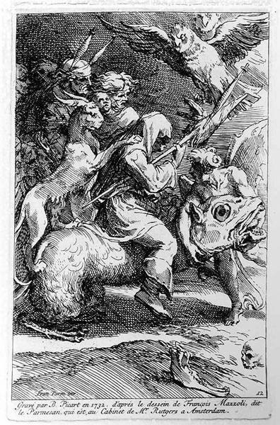 السحرة السبت ، نقش بواسطة برنارد بيكارت (1673-1733) 1732 بواسطة بارميجيانينو