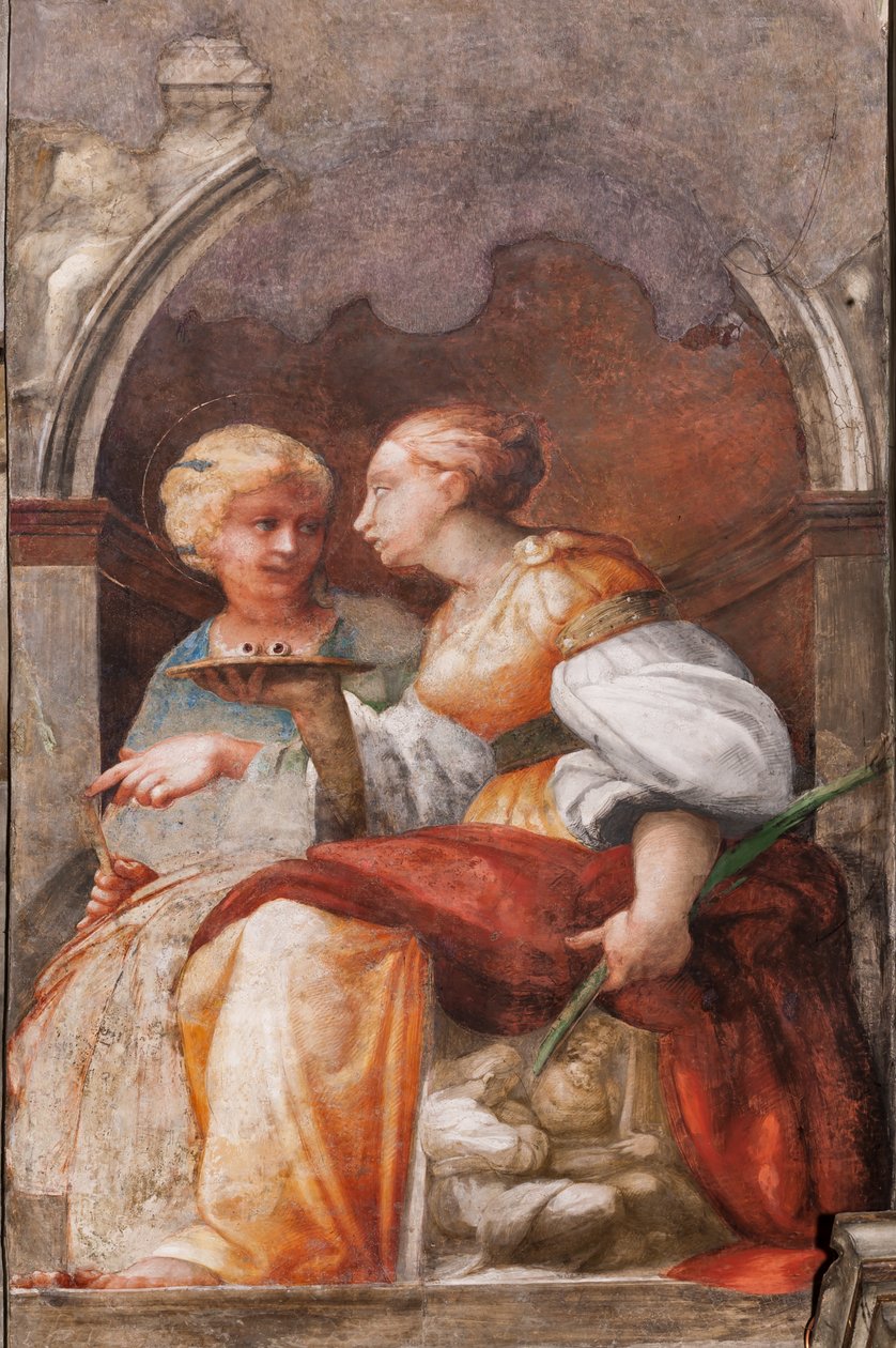 سانت لوسي وسانت أبولونيا، ج.1523 (لوحة جدارية) بواسطة بارميجيانينو