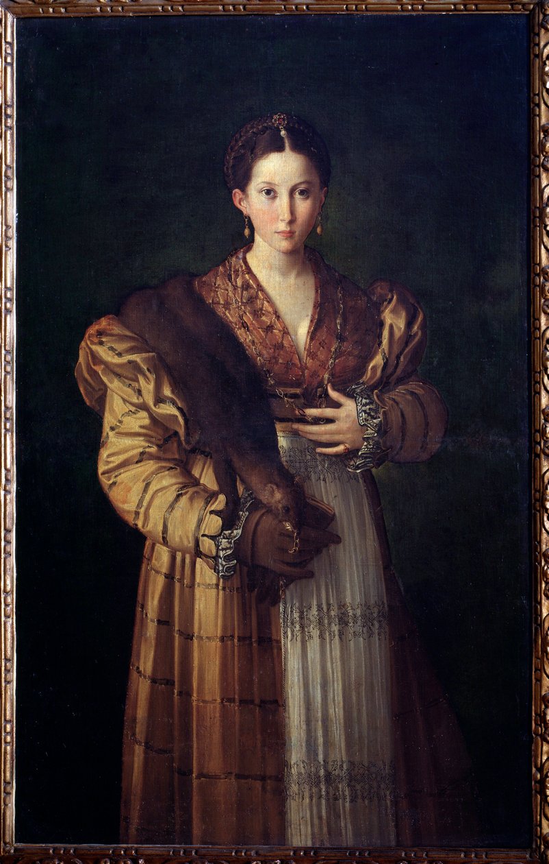 Antea Representation of Sthenebee wife of King Proetos, she falls in love with Bellerophon (Portrait of Stheneboea or Stheneboia, consort of Proteus) - Painting by Girolamo Francesco Maria Mazzola dit Parmigianino or The Parmesan (1503-1540) 1530-1535 Muse بواسطة بارميجيانينو