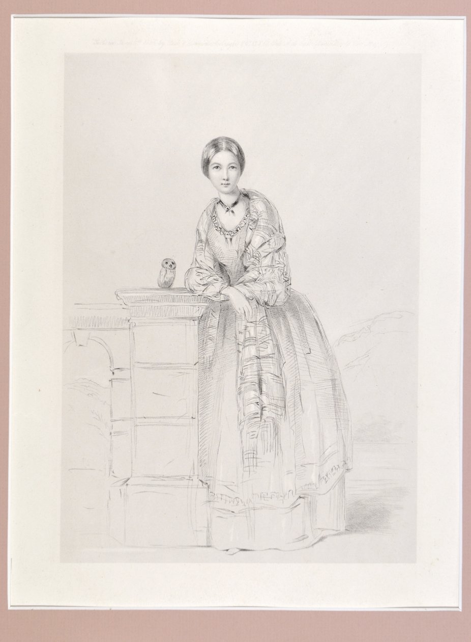فلورنس نايتنجيل مع أثينا البومة ، حانة. P. und D. Colnaghi ، 1855 بواسطة بارثينوب نايتنجيل