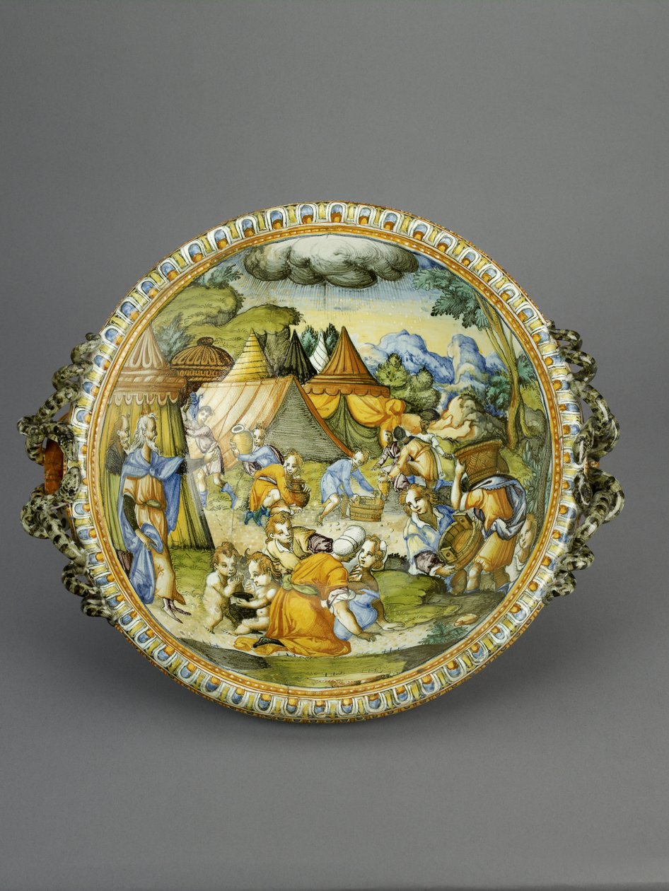 حوض مع تجمع مناع ، ربما أوربينو ، c.1600-20 (مايوليكا) بواسطة ورشة باتنازي