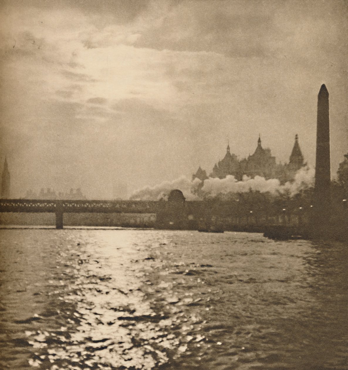 حيث يعبر الطريق الحديدي إلى دوفر النهر ، c1935. بواسطة باترسون