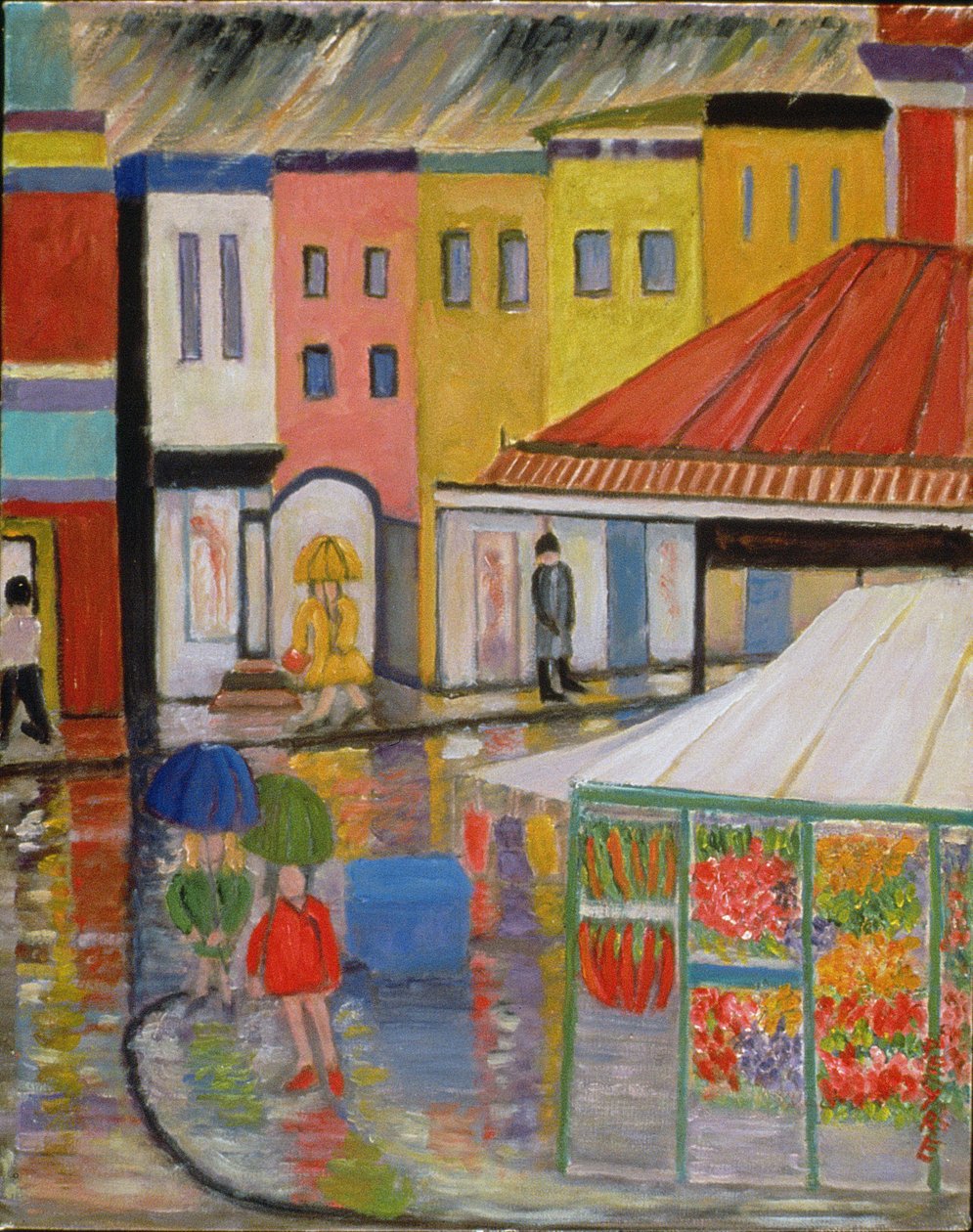 Spring Rain، Bywood Market (زيت على الكتان) بواسطة باتريشيا الفنان الفنان المعاصر