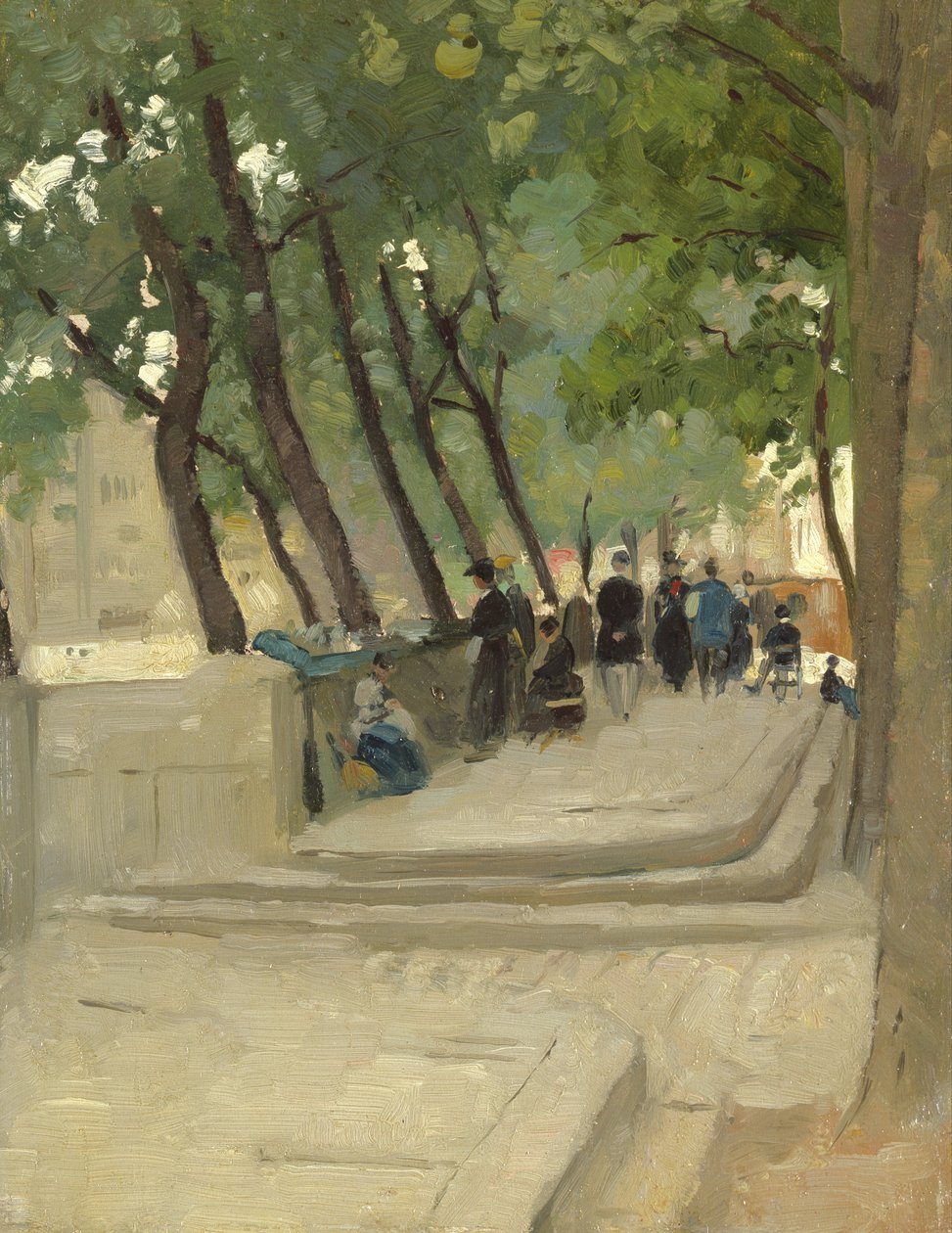 The Left Market Left Bank، Paris، c.1900 بواسطة باتريك وليام آدم