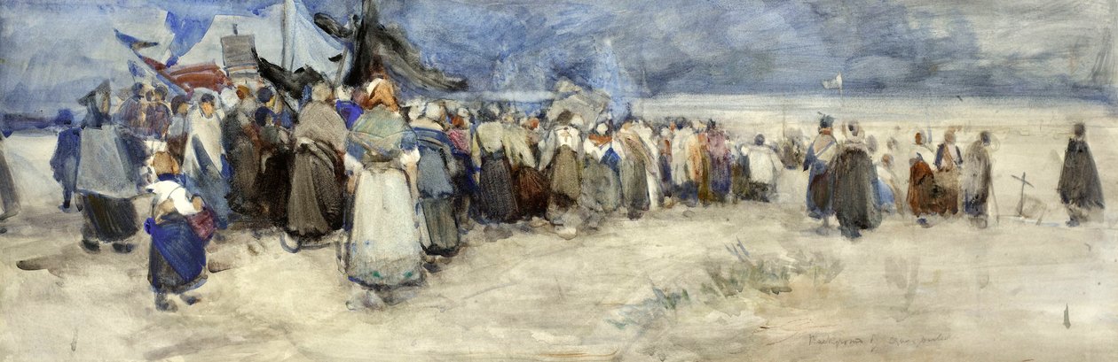 الشاطئ ، Berck-sur-Mer ، c.1900 بواسطة باتي تاونسند جونسون