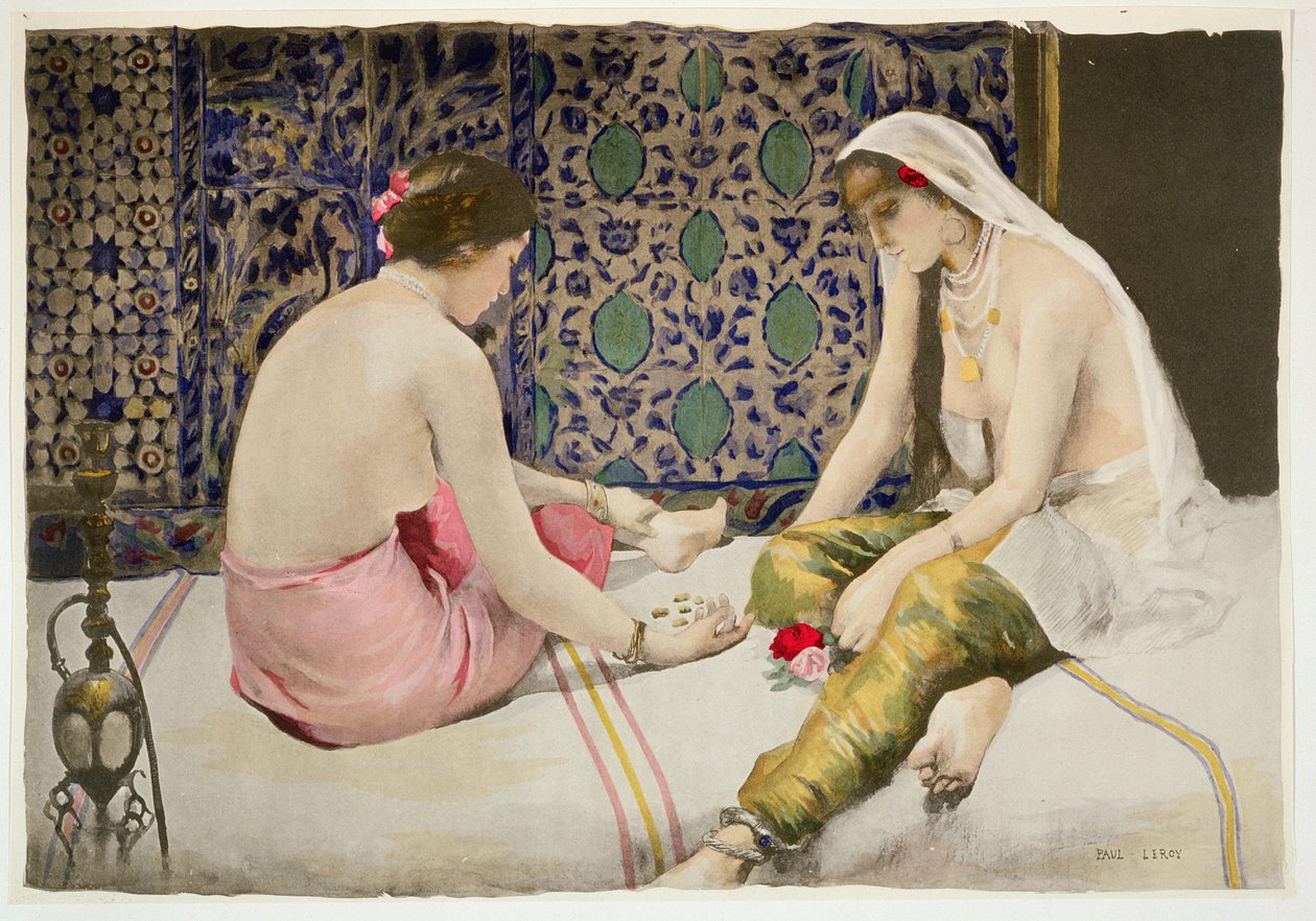 لعب Knucklebones ، من "L&39;Estampe Moderne" ، نشر باريس 1897-99 بواسطة بول ألكسندر ألفريد ليروي