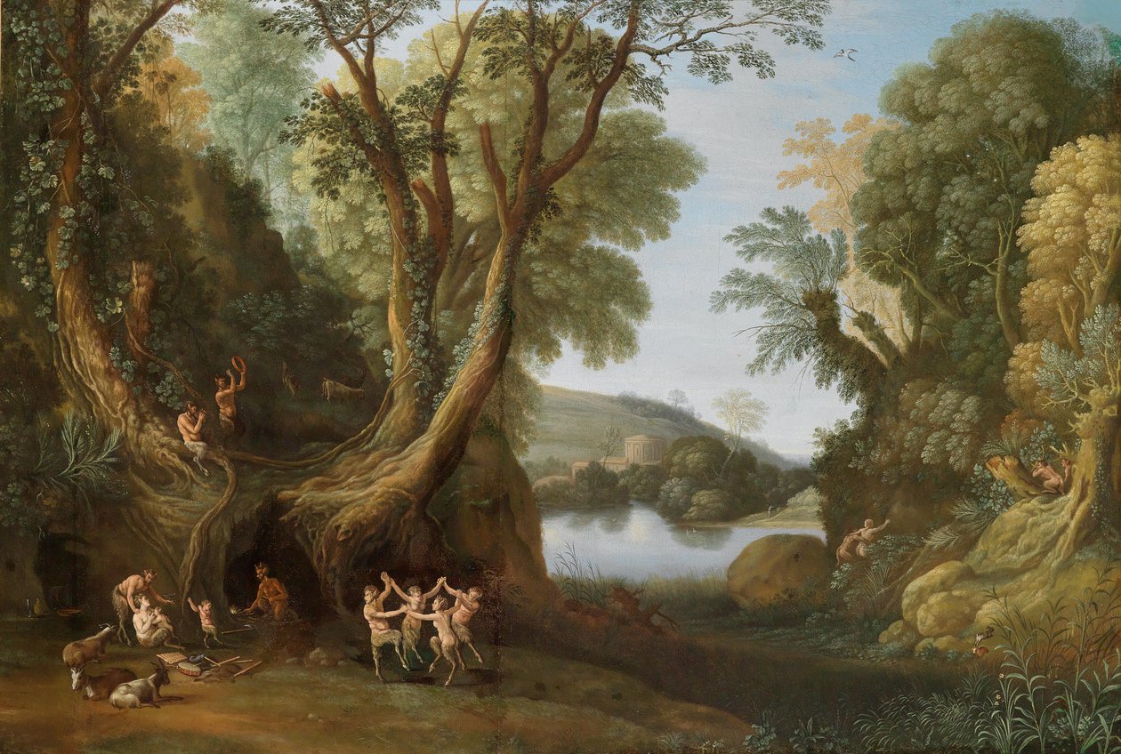 Fauns في المناظر الطبيعية المشجرة بواسطة بول بريل