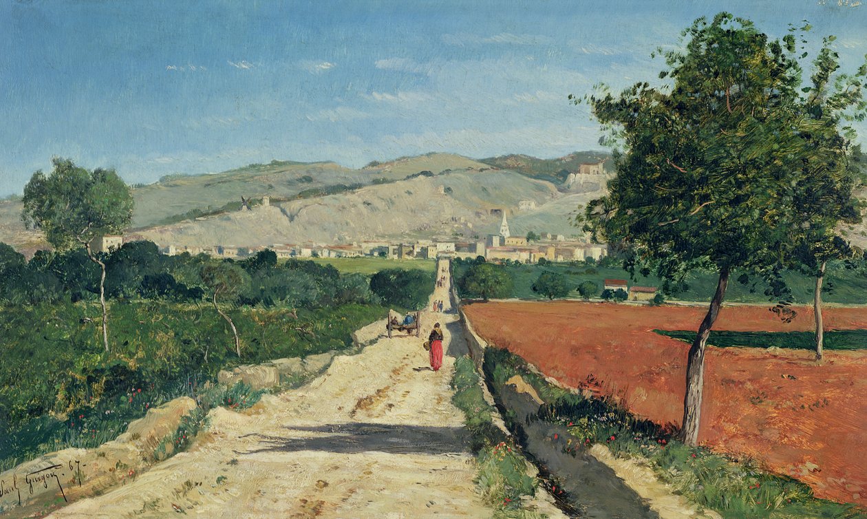 المناظر الطبيعية في بروفانس. منظر من Saint-Saturnin-d&39;Apt ، 1867 بواسطة بول كاميل جويجو