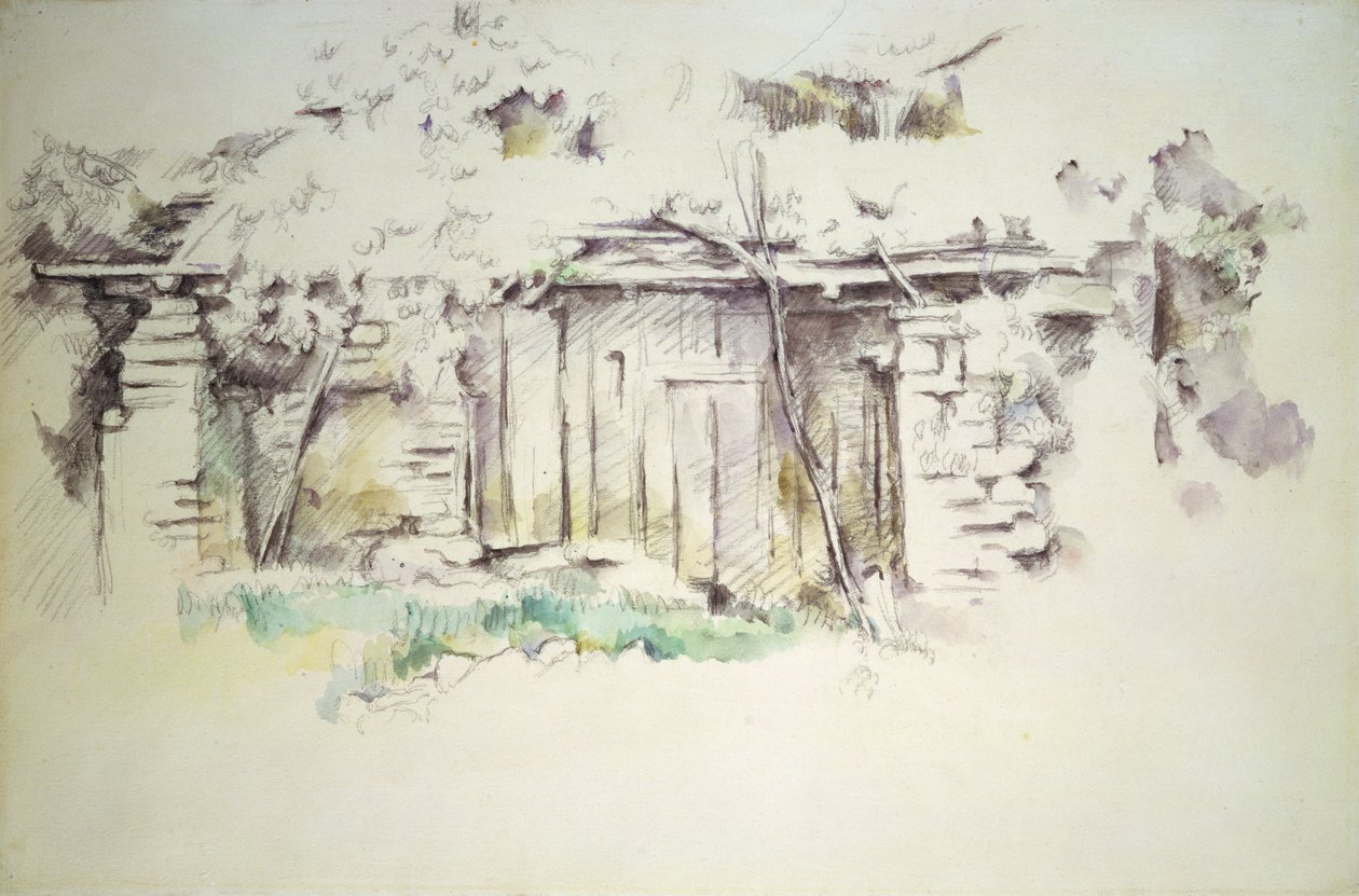 سقيفة ، 1880 (قلم رصاص ومرحاض) بواسطة بول سيزان