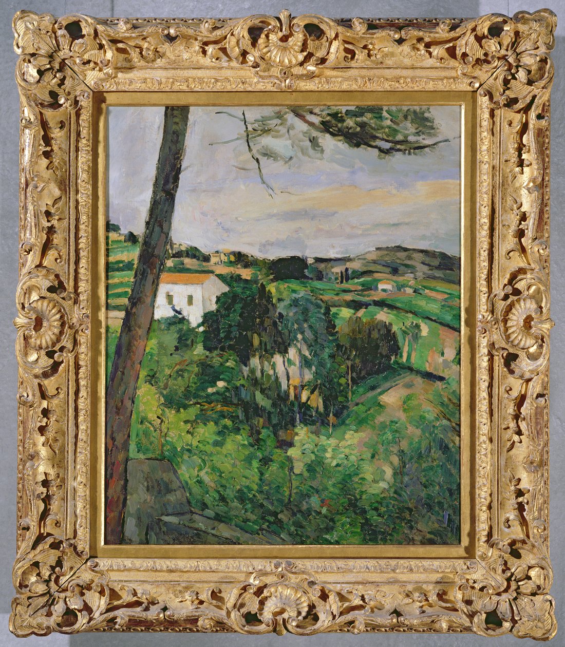 منظر طبيعي بسقف أحمر أو الصنوبر في Estaque ، 1875-76 (انظر أيضًا 393803) بواسطة بول سيزان