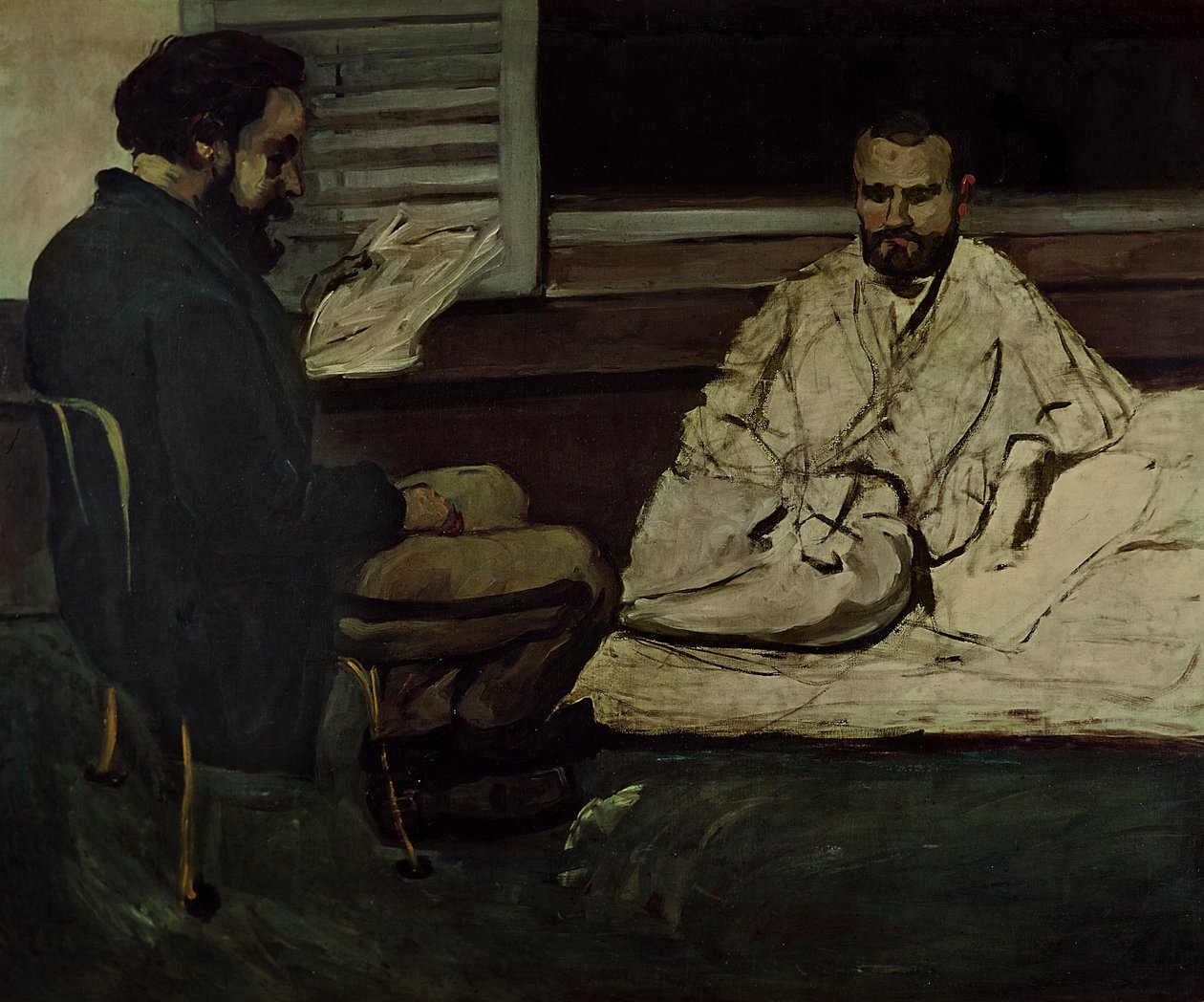 بول ألكسيس (1847-1901) يقرأ مخطوطة لإميل زولا (1840-1902) 1869-1870 بواسطة بول سيزان