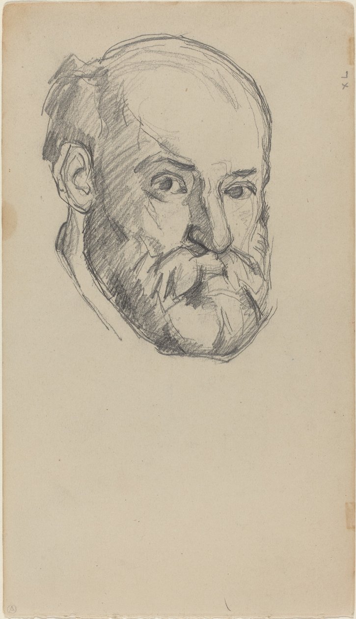 Portait الذاتي ، c.1880-2 (الجرافيت على ورق منسوج) بواسطة بول سيزان