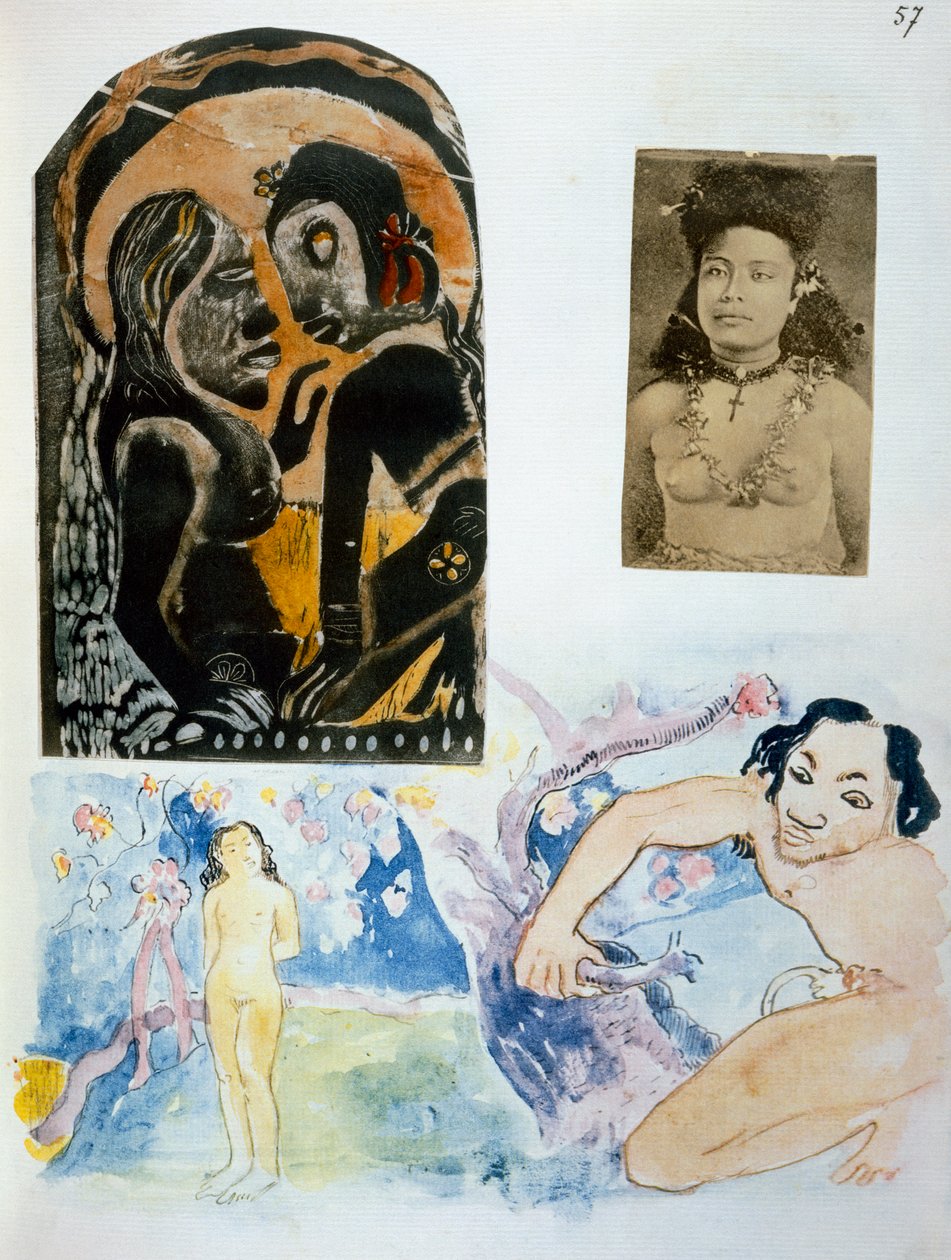 الرسوم التوضيحية من "نوا نوا ، رحلة تاهيتي" ، نُشرت عام 1926 بواسطة بول غوغان